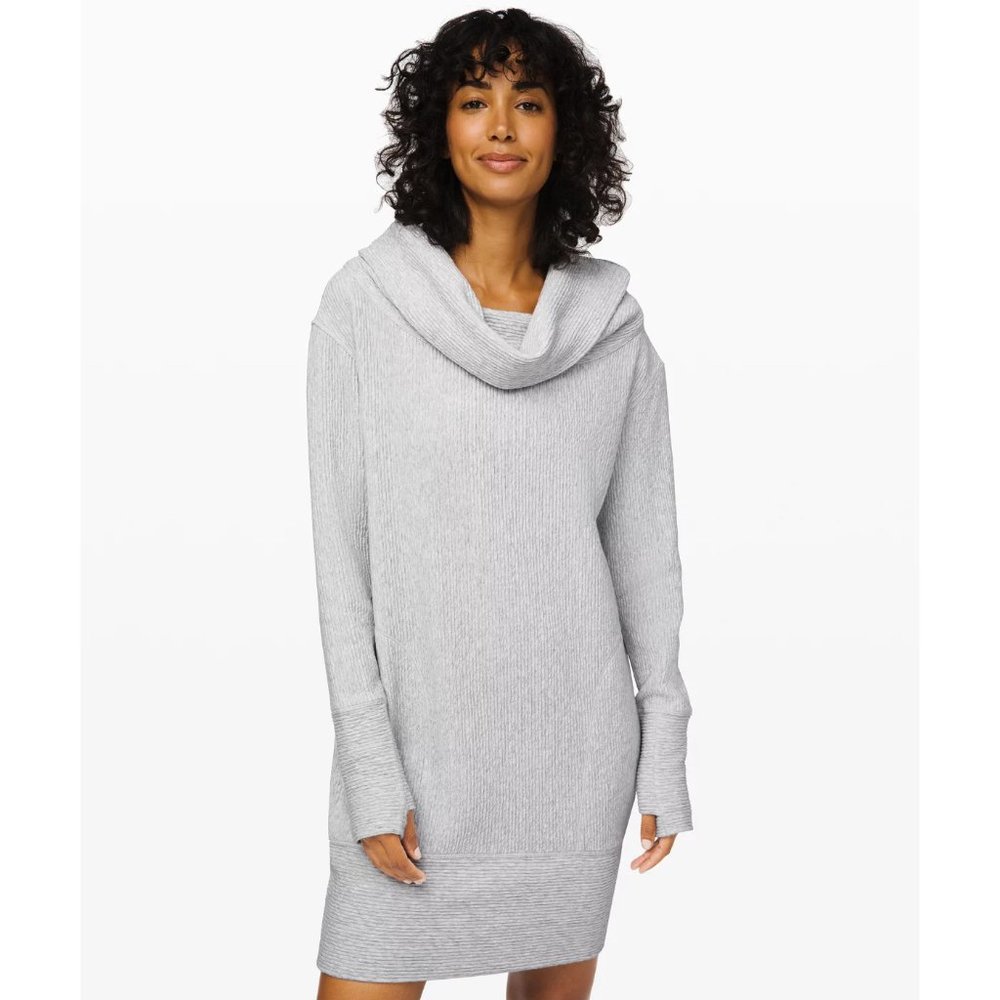 Lululemon • Along The Way Dress • Sz S • Like New • Heathered Ultra Light Grey
